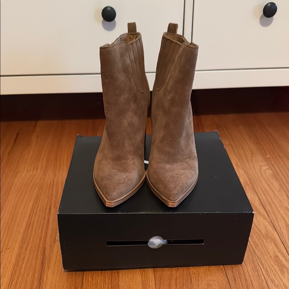 Marc Fisher Suede Ankle Booties with Pointed Toe